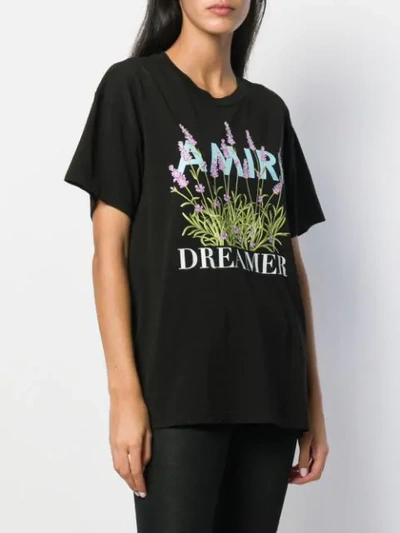 Shop Amiri Floral Logo T-shirt In Black