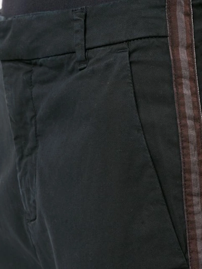 Shop Nili Lotan Side Stripe Cropped Trousers In Blue