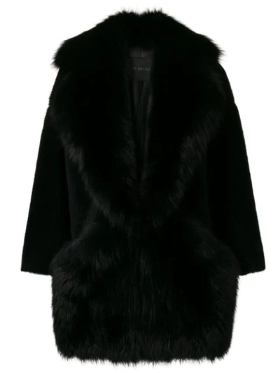 Shop Blancha Oversized Fur Coat - Black