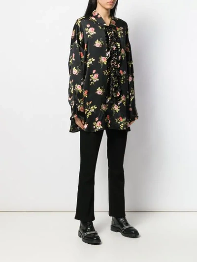 Shop R13 Floral Print Shirt In Black