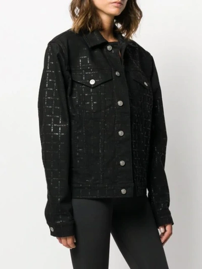 Shop Alyx Faded Logo Denim Jacket In Black