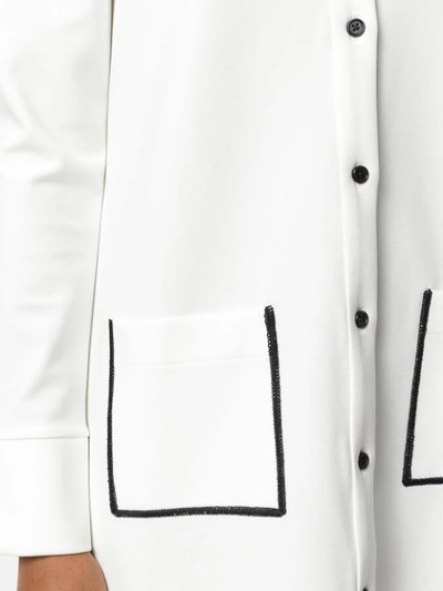 Shop Thom Browne Contrast Stitch Milano Tech Shirtdress In 100 White
