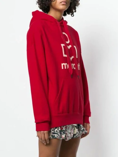 Shop Isabel Marant Étoile Mansel Logo Hoodie In Red