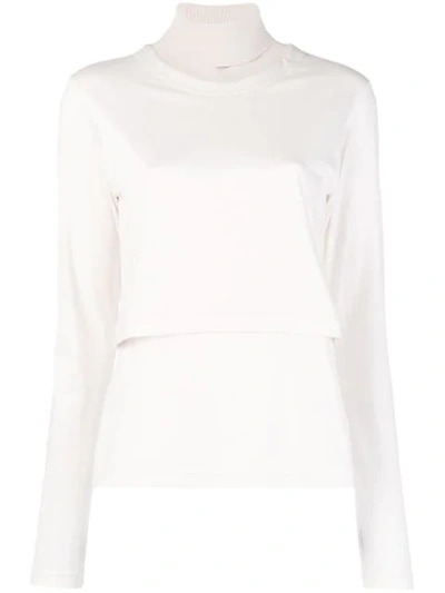 Shop Nehera Roll-neck Layered Sweater In Neutrals