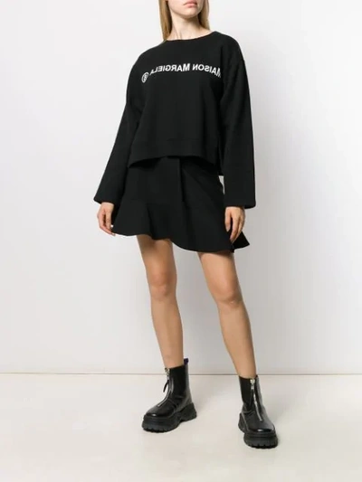 Shop Mm6 Maison Margiela Reverse Logo Sweatshirt In 900 Black