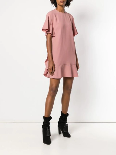 Shop Red Valentino Ruffled Flared Dress - Pink