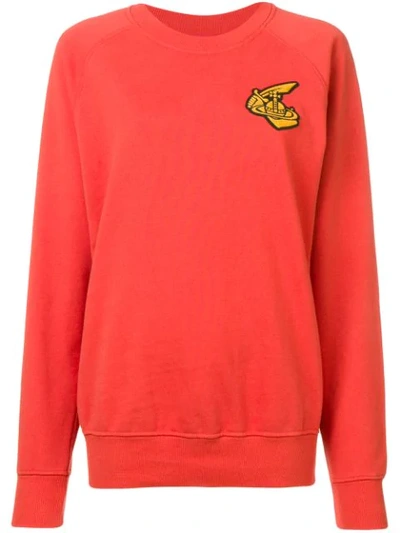 VIVIENNE WESTWOOD ANGLOMANIA LOGO PATCH JUMPER - 红色