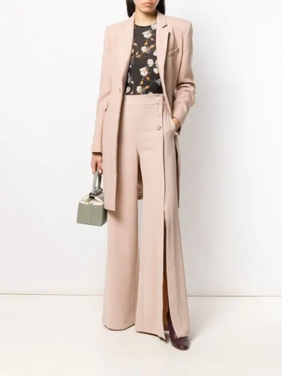 Shop Pinko Fitted Single-breasted Coat In Neutrals