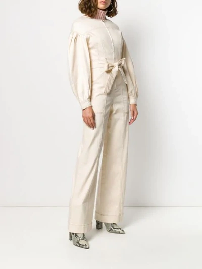 Shop Ulla Johnson Tie-fastening Jumpsuit In Neutrals