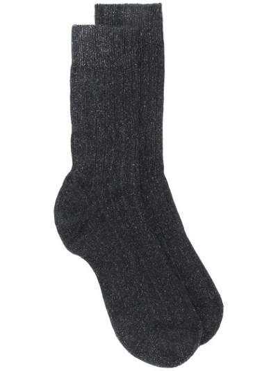 Shop Paris Texas Ribbed Socks - Grey