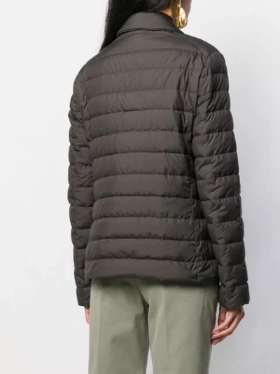 Shop Aspesi Feather Down Jacket In Brown