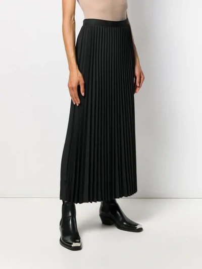 Shop Calvin Klein Pleated Maxi Skirt In Black