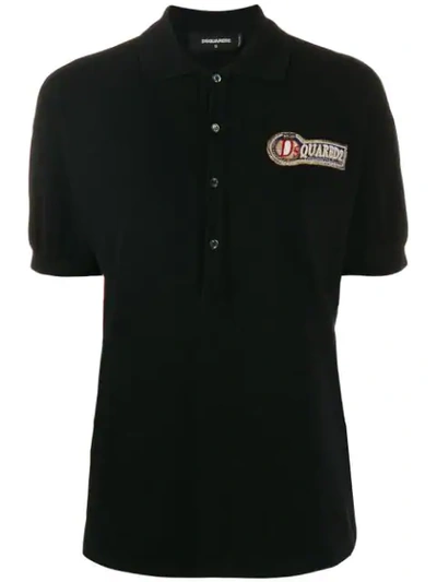 Shop Dsquared2 Logo Polo Shirt In Black