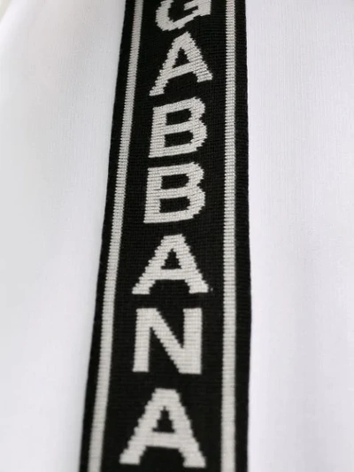 Shop Dolce & Gabbana Logo Trim Hoodie In White