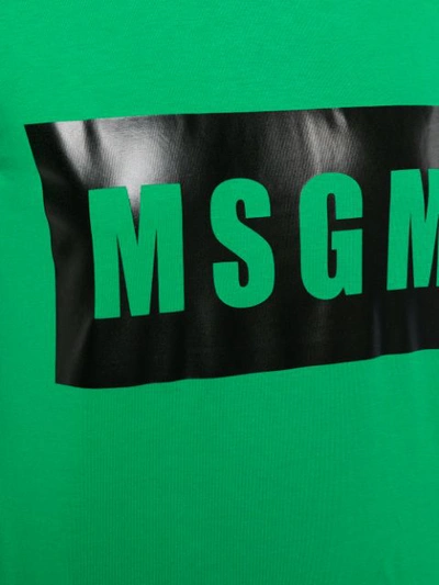 Shop Msgm T-shirt Mit Logo-print In Green