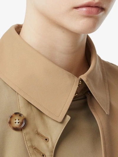 Shop Burberry Two-tone Cotton Gabardine Trench Coat In Neutrals