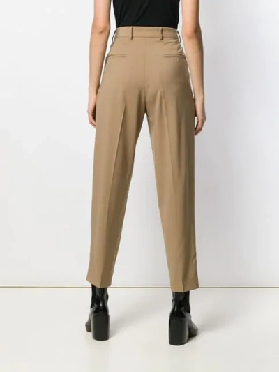 Shop N°21 High-waisted Cropped Trousers In Neutrals