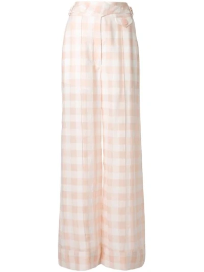 Shop Alice Mccall Check Print Trousers In Pink