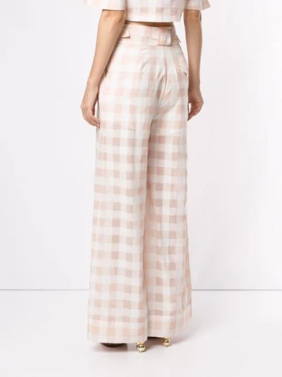Shop Alice Mccall Check Print Trousers In Pink