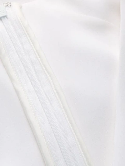 Talbot Runhof Silva Cropped Cape-effect Draped Crepe Jumpsuit In White