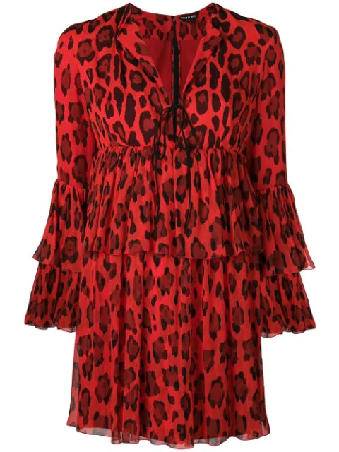 tom ford leopard dress