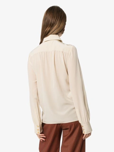 Shop Gucci Removable Tie Shirt In Neutrals