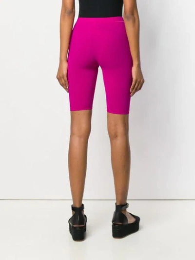 Shop Nanushka Biker Jersey Shorts In Purple