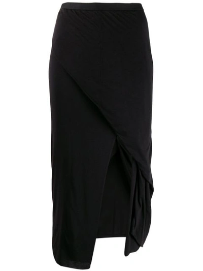 Shop Rick Owens Wrap Style Skirt In Black