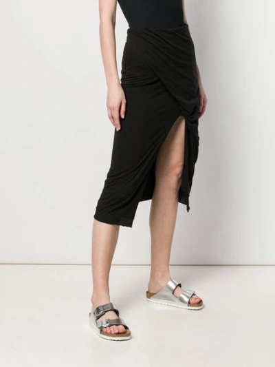 Shop Rick Owens Wrap Style Skirt In Black