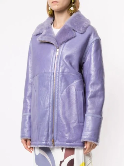 Shop Emilio Pucci Off-centre Zipped Jacket In Purple