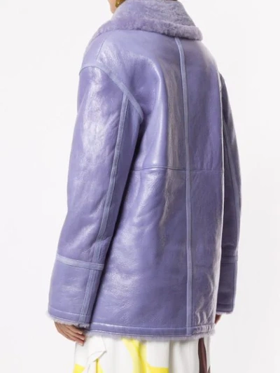 Shop Emilio Pucci Off-centre Zipped Jacket In Purple