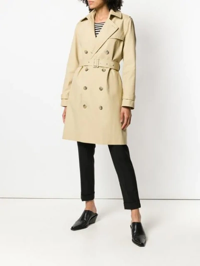 Shop Apc A.p.c. Classic Trench Coat - Neutrals