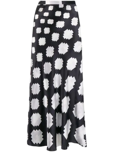 Shop Marni Geometric Print Skirt In Black