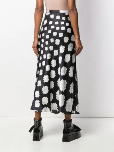 Shop Marni Geometric Print Skirt In Black