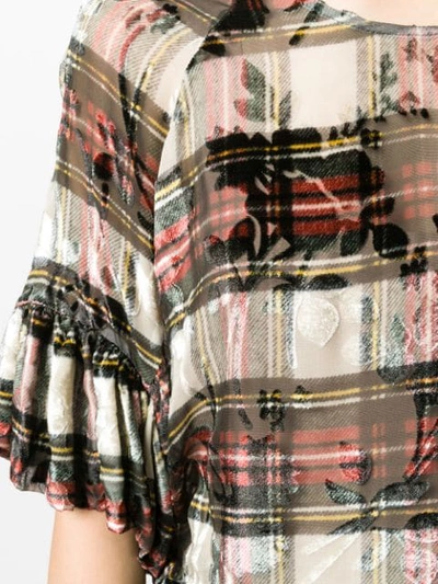 PREEN BY THORNTON BREGAZZI VIVIENNE TARTAN BLOUSE - 黑色