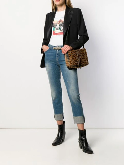 Shop Pinko Logo Belt Jeans In Blue