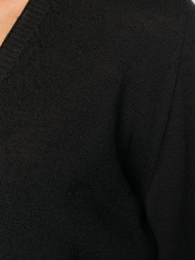 Shop Rick Owens V-neck Cropped Sweater In Black