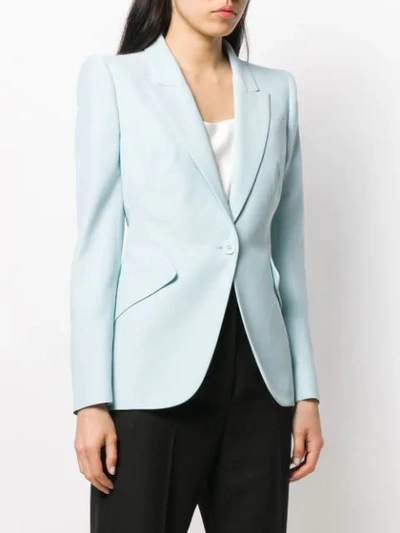 Alexander Mcqueen Single-button Structured Style Blazer In Blue
