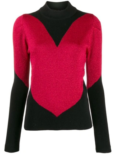 Shop Gcds Colour-block Fitted Top In Red