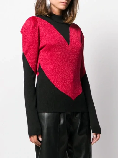 Shop Gcds Colour-block Fitted Top In Red