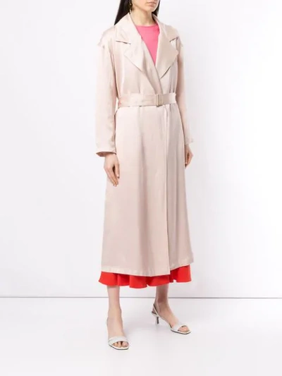 Shop Layeur Silky Trench Coat In Pink