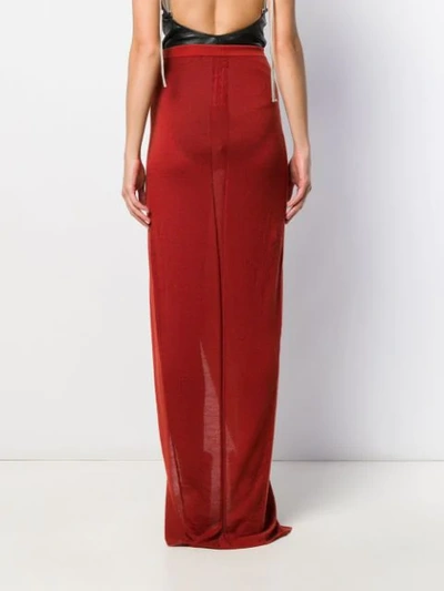 Shop Rick Owens Draped Front Skirt In Red