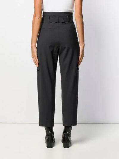 Shop Brunello Cucinelli High Waisted Belted Trousers In Antracite