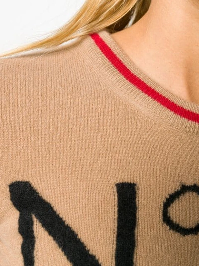 Shop N°21 Logo Intarsia Jumper In Neutrals