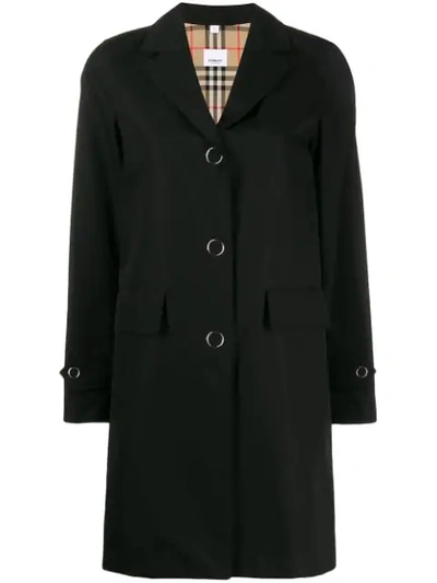 BURBERRY SINGLE BREASTED TRENCH COAT - 黑色