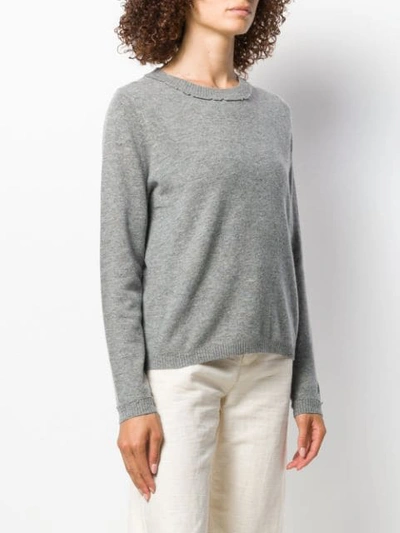 ALLUDE ROUND NECK SWEATER - 灰色