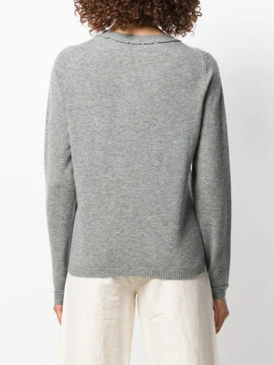 Shop Allude Round Neck Sweater In Grey