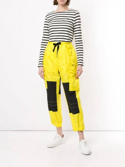 Shop Polo Ralph Lauren Contrast Drawstring Trousers In Yellow