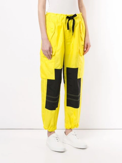 Shop Polo Ralph Lauren Contrast Drawstring Trousers In Yellow