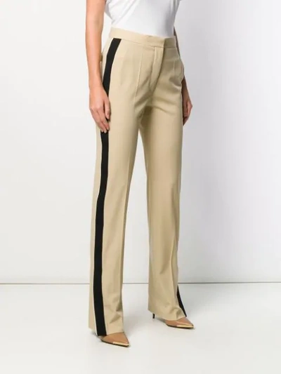 Shop Stella Mccartney Side Stripe Tailored Trousers In Neutrals